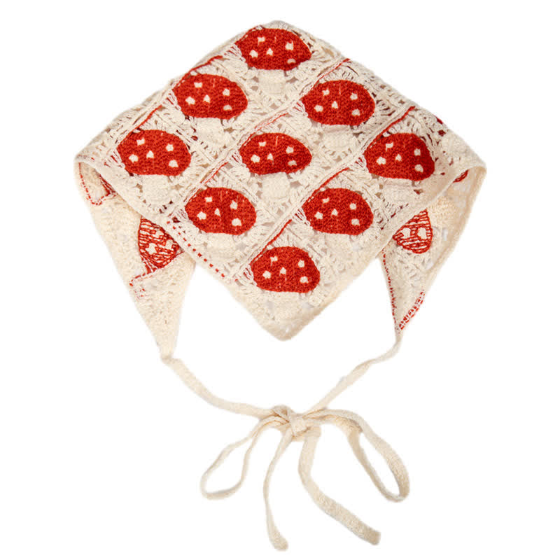 Baby Retro Pastoral Knit Mushroom Headband