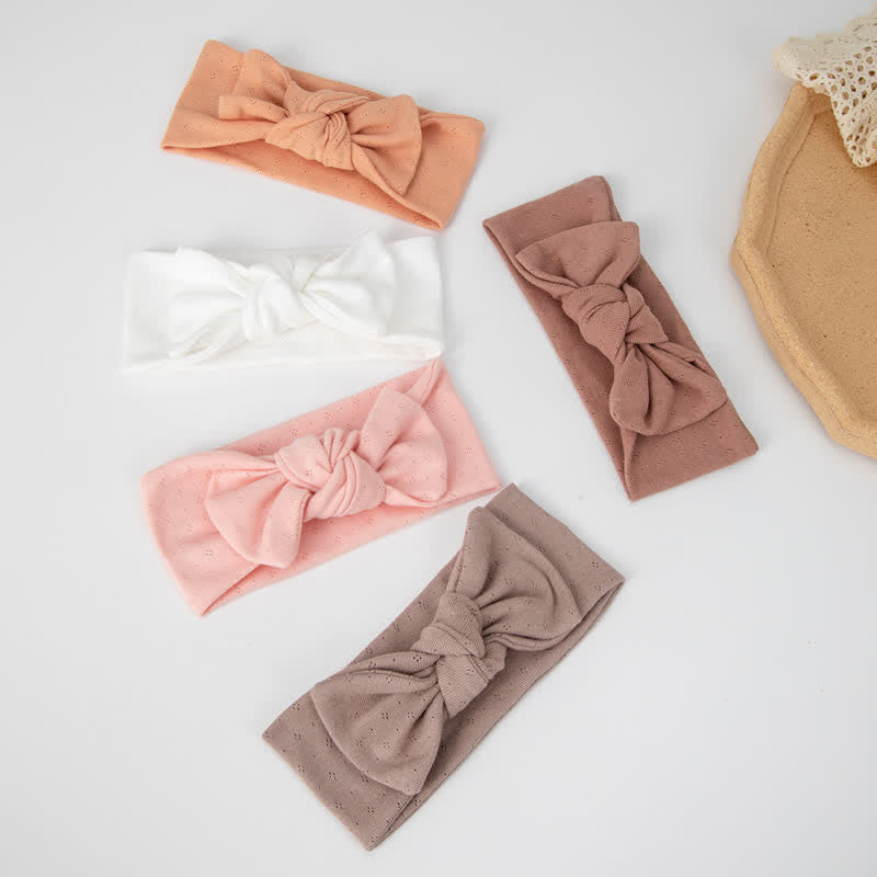 Baby Bow Solid Color Hollow Out Headband