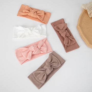 Baby Bow Solid Color Hollow Out Headband