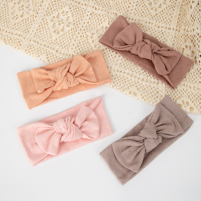 Baby Bow Solid Color Hollow Out Headband