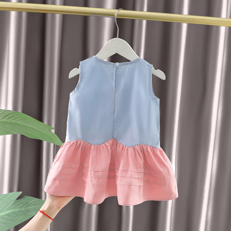 Toddler Sleeveless Flower Dress with Bag
