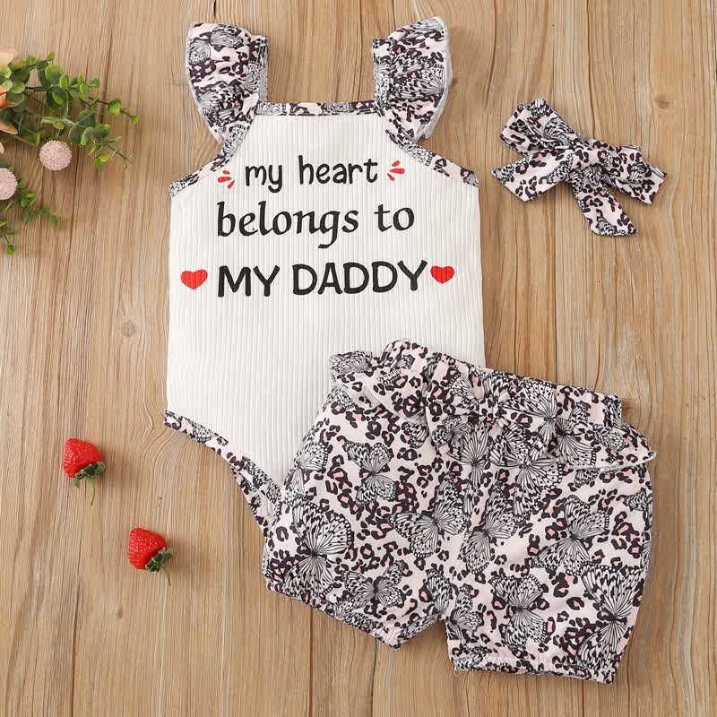 BELONGS TO DADDY Baby 2-Piece Set with Headband