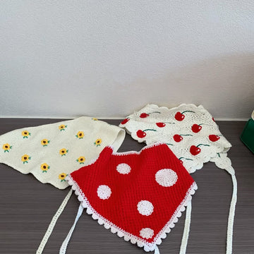 Baby Pastoral Knit Cherry Flower Headband