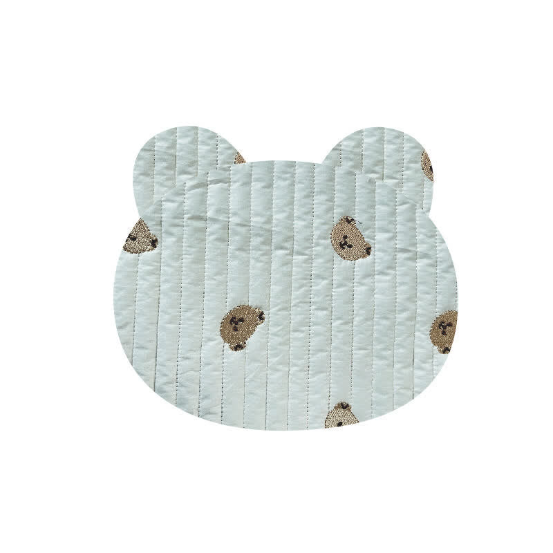 Bear Embroidered Animal Flat Pillow