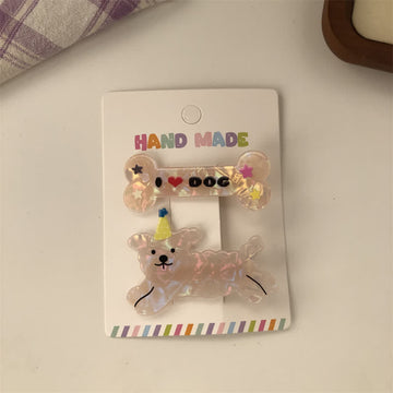 I LOVE DOG 1 Pair Baby Hair Clips