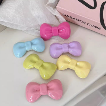 Baby Macaron Color Bow Hair Clips