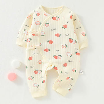 Baby Apricot Strawberry Kimono Romper