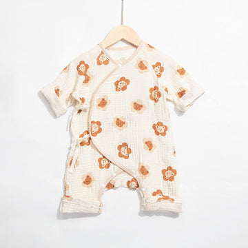 Baby Flower Bear Kimono Pajamas Romper