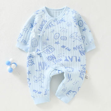 PLAY Baby Blue Slogan Kimono Romper