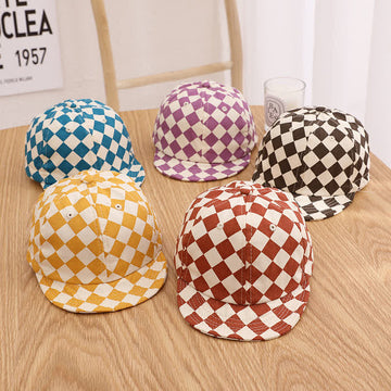 Baby Checkerboard Sun Peaked Cap