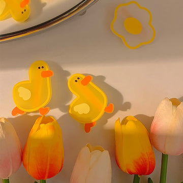 Baby Yellow Duck Egg Hair Clips