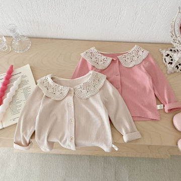 Baby Girl Flower Lace Lapels Coat
