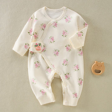 Baby Apricot Flower Kimono Romper