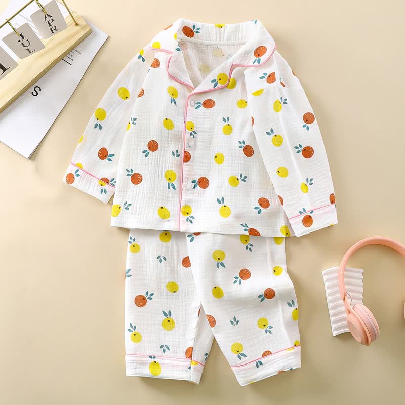 Toddler 2-Piece Orange Gauze Pajamas Set