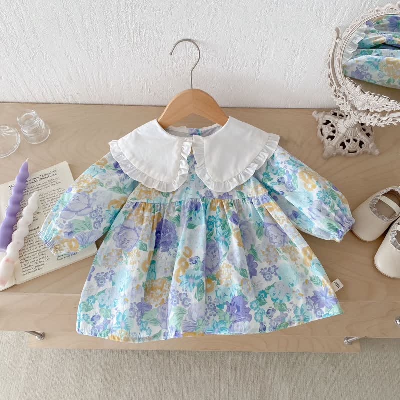 Baby Brilliant Flowers Lapels Dress