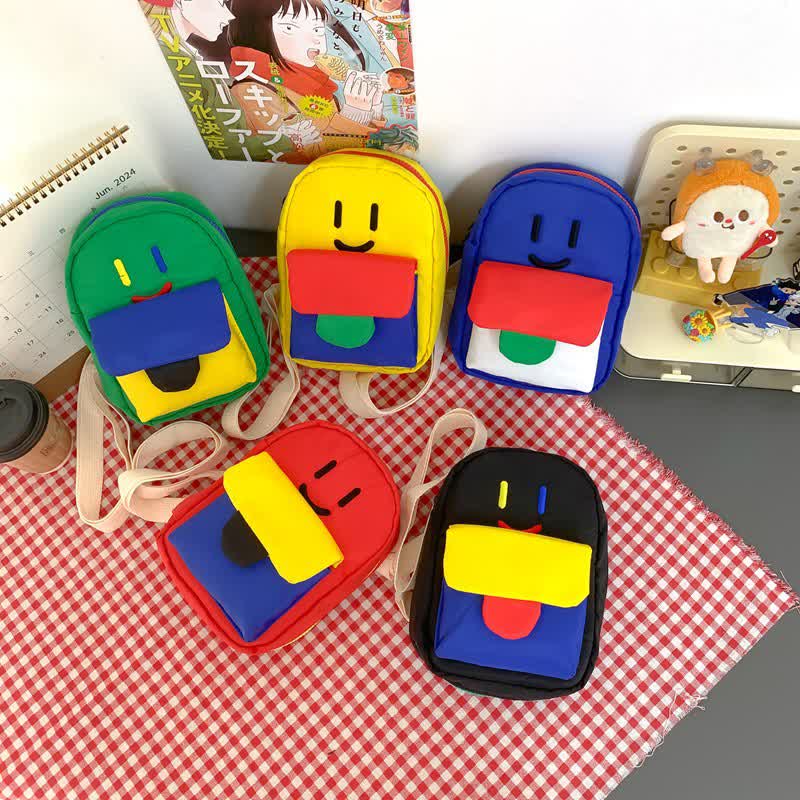 Baby Color Block Simle Messenger Bag