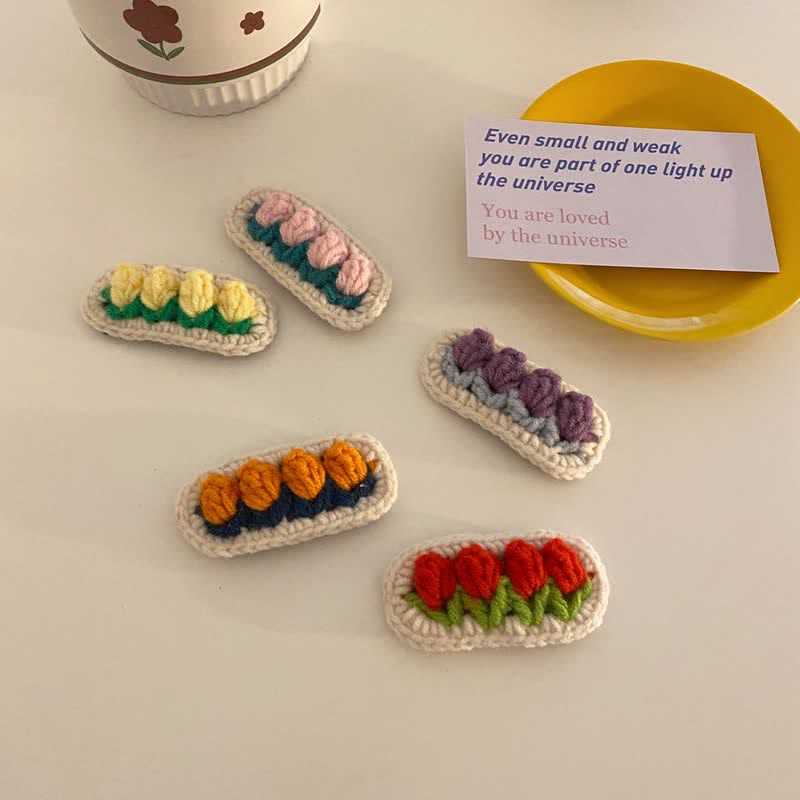 Baby Tulip Knitted Hair Clips