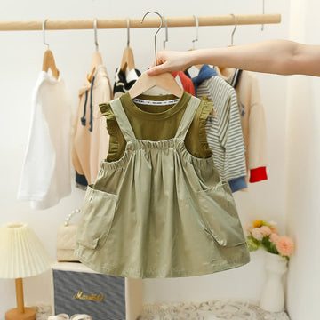 Toddler Girl 2-Piece Green Worker Set
