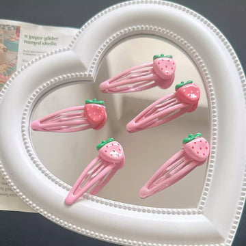 Baby Sweet Strawberry Pink Hair Clips