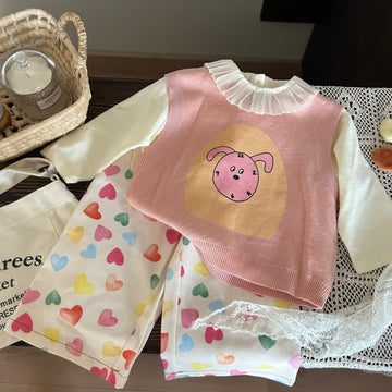 Toddler Bunny Heart T-shirt/Vest/Pants