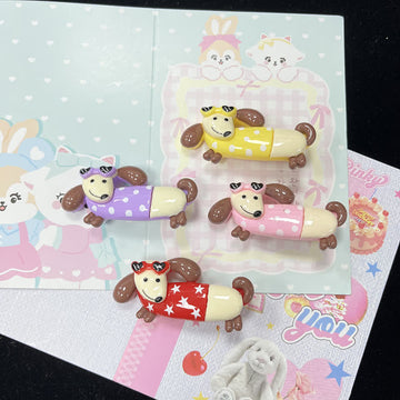 Baby Lovely Dots Dachshund Hair Clips