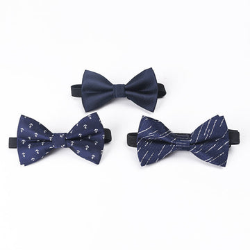 Baby Toddler Blue Anchor Bow Tie