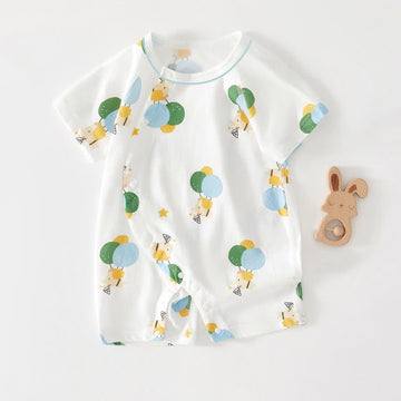 Baby Balloon Elephant White Romper
