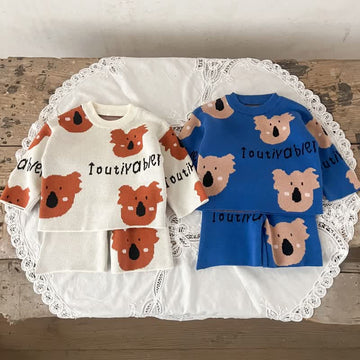Baby 2-Piece Koala Cartoon Knitted Set