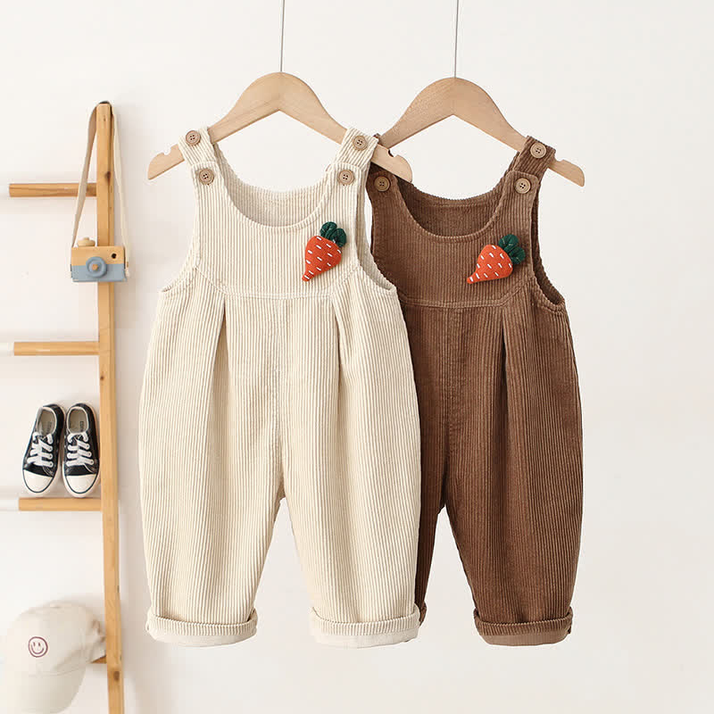 Toddler Lovely 3D Carrot Corduroy Overalls