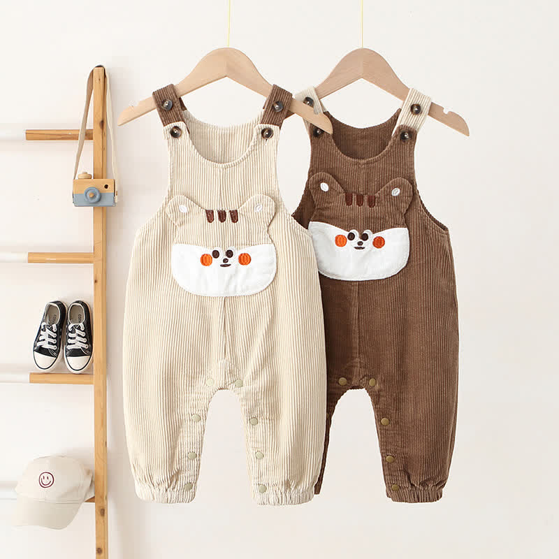 Baby Lovely Tiger Corduroy Overalls