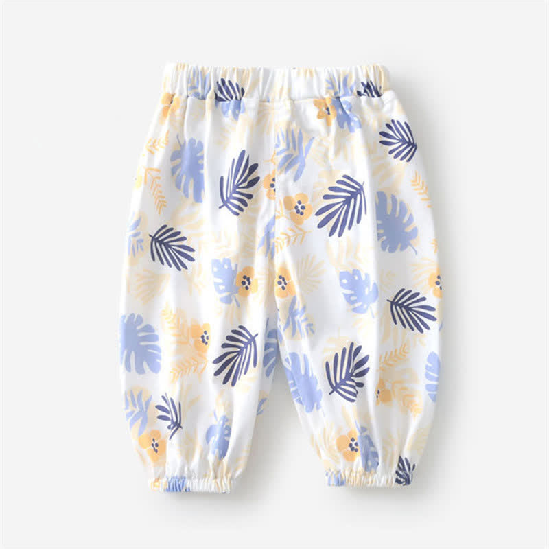 Baby Colorful Flower Leaves Jogger Pants