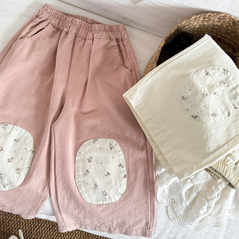 Toddler Pastoral Flower Patch Loose Pants
