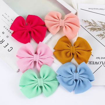 Baby Solid Color Bow Sweet Hair Clips