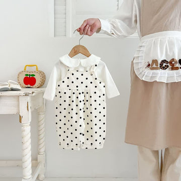 Baby White Dots Sweet Overalls