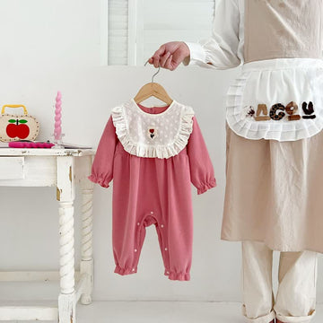 Baby Stringy Selvedge Flower Pink Romper