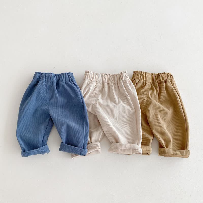 Baby Pure Color Corduroy Casual Pants