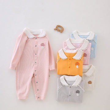 Baby Mushroom Lovely Polo Button Romper