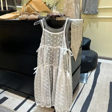 Kid Girl Suspenders Lace 2-piece Set Dress