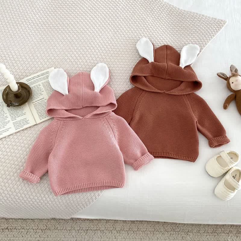 Baby Hooded Bunny Knitted Sweater