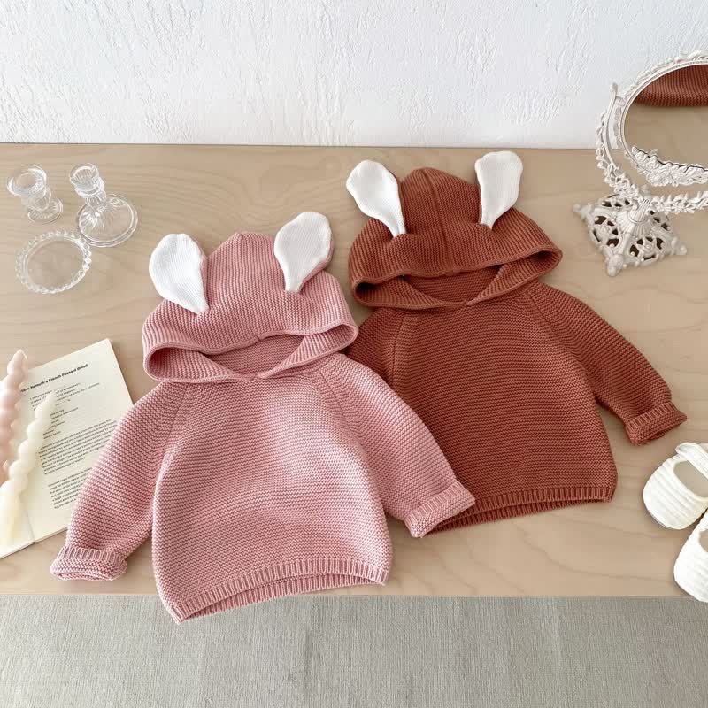 Baby Hooded Bunny Knitted Sweater