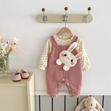 Baby Bunny Corduroy Heart T-shirt Overalls