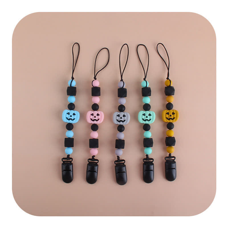 Baby Silicone Pumpkin Pacifier Clip