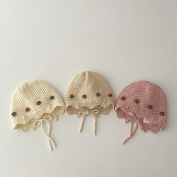 Baby Lovely Strawberry Knitted Bonnet