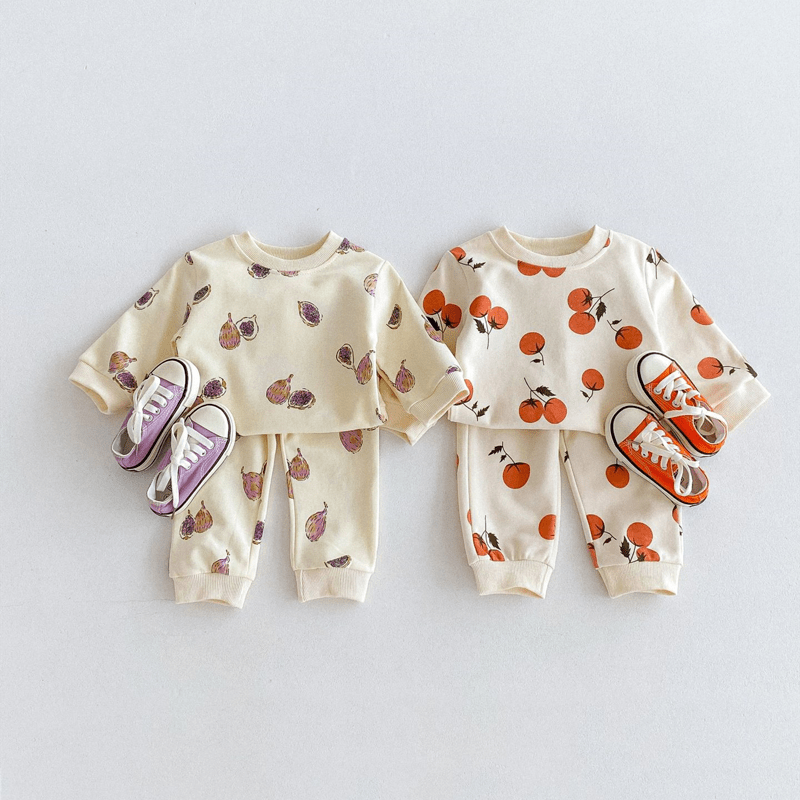 Baby 2-Piece Fig Orange Sweatsuit Set