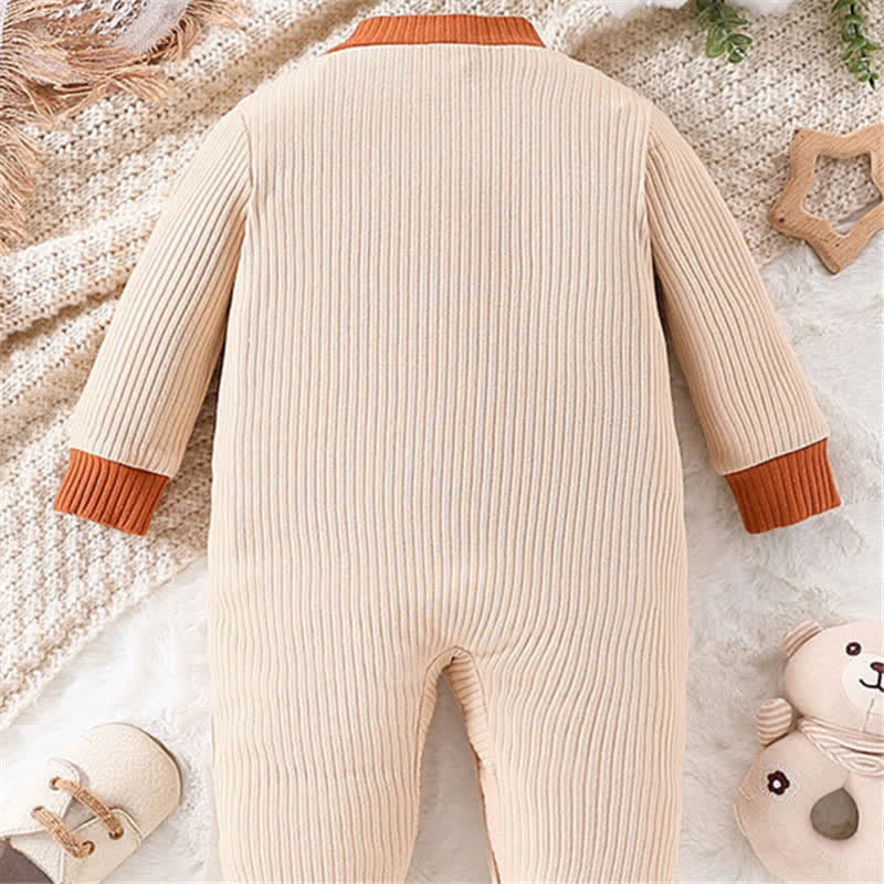 Baby Apricot Footed Ribbed Pocket Romper