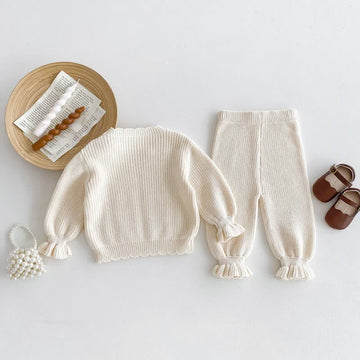 Toddler Solid Color Knitted Sweater Pants