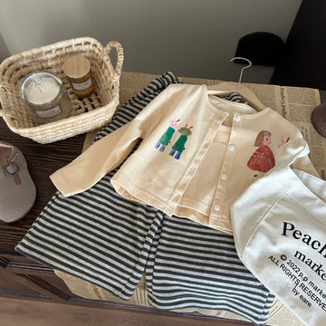 Toddler Striped Bunny Coat/Camisole/Pants