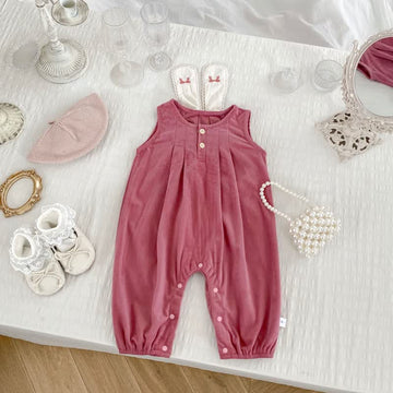Baby Pink Bunny Ears Lovely Overalls
