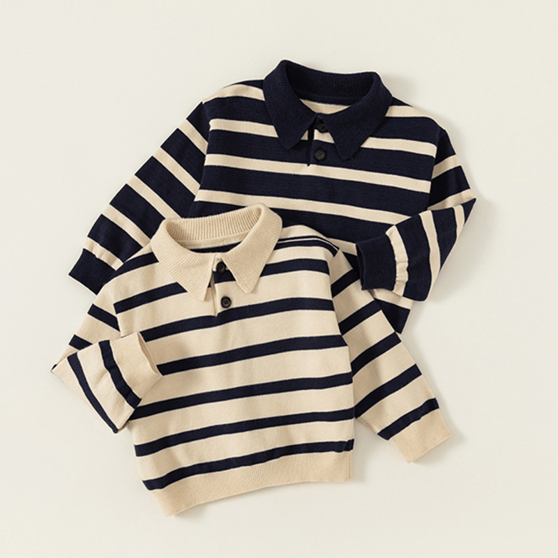 Toddler Polo Striped Knitted Sweater