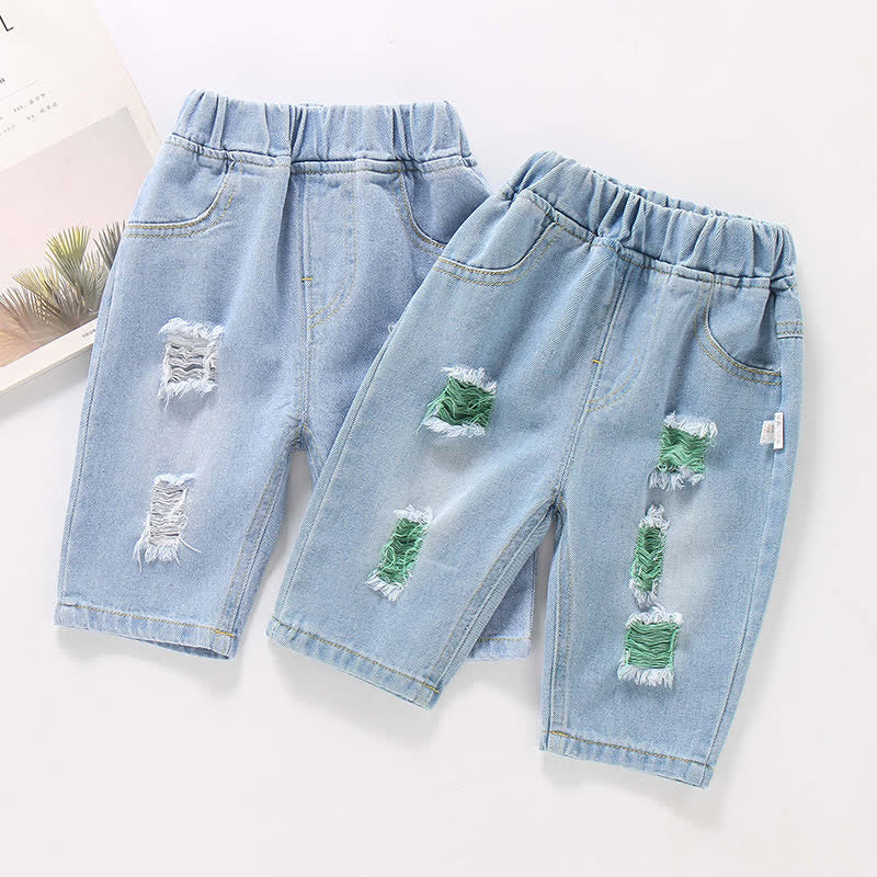 Toddler Boy Denim Design Ripped Shorts